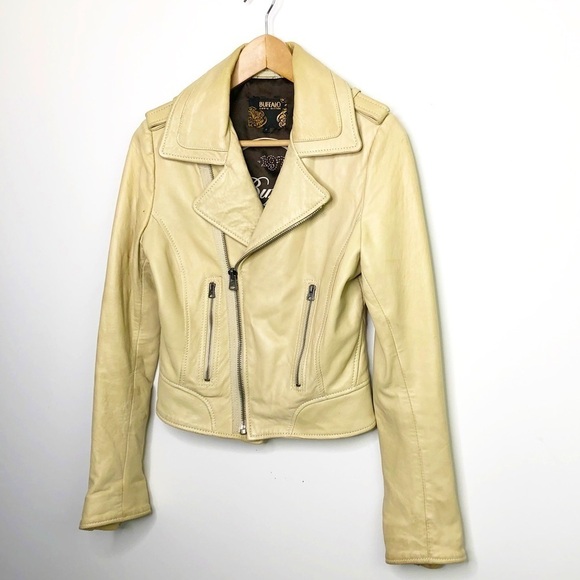 BUFFALO David Bitton tan leather Moto jacket - Picture 13 of 15